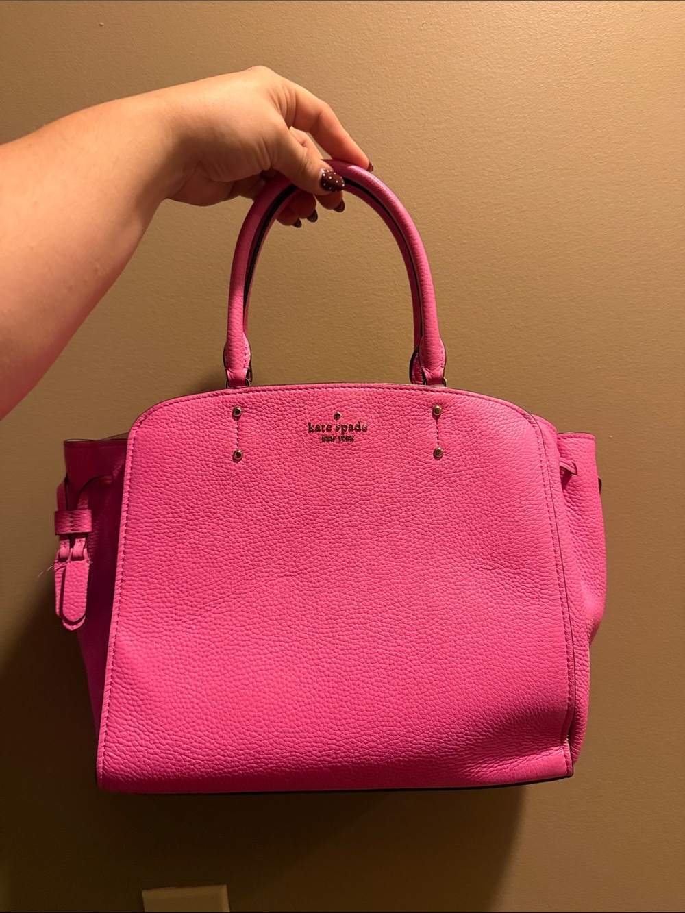 kate spade Hot Pink Pebbled Leather Satchel